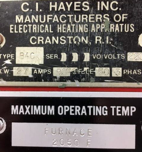 C I Hayes BAC-MH-0203.518 Humpback Conveyor Furnace
