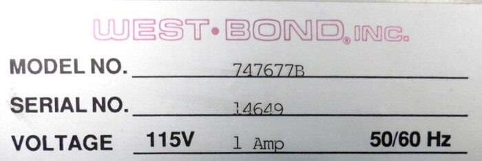 West-Bond 747677B Three-Way Convertible Ball Wire Bonder West-Bond 747677B Three-Way Convertible Ball Wire Bonder